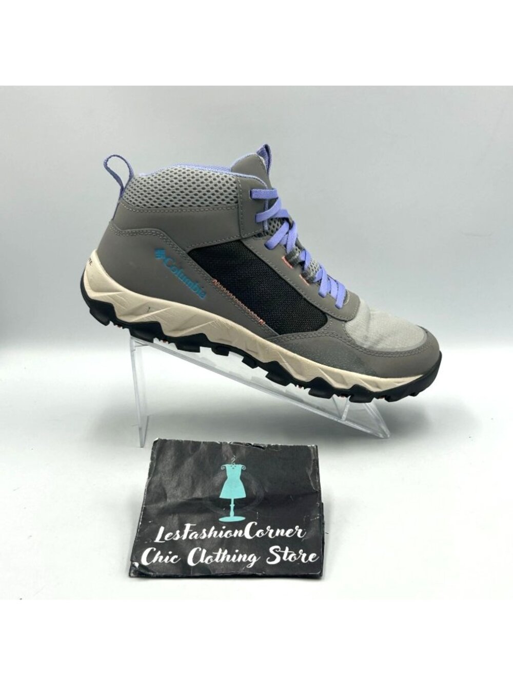 Columbia Women's Gray Purple Mesh Flow Centre All-Terrain Hiking Boots Sz 9 3531 - Picture 16 of 16
